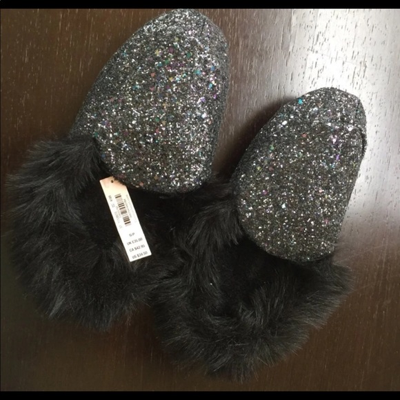 LAST ONE Victoria’s Secret Black glitter slippers - Picture 3 of 4